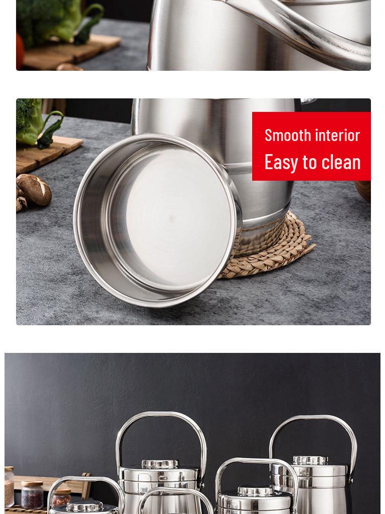 Doppellagige isolierte Edelstahl-Lunchbox – Trommelförmiges Bento für Schüler & Berufstätige.