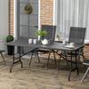 Folding Garden Dining Table for 6, Rectangular Outdoor Dining Table with HDPE Tabletop, Foldable Garden Table with Steel Frame for Balcony, Porch