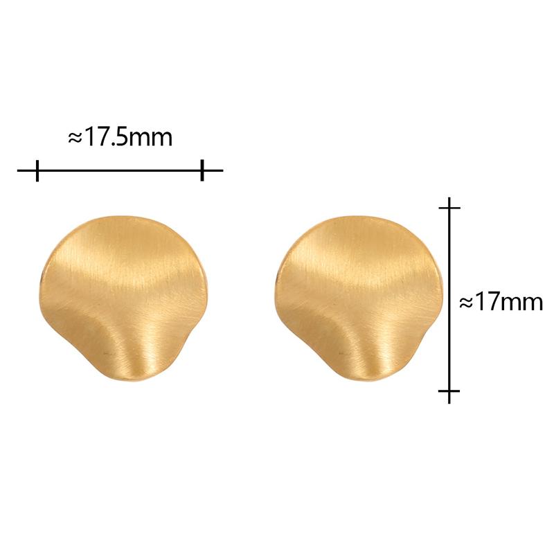 PONYKISS  Sterling Silver 18K Gold Irregular Brushed Round Stud Earrings for Women Minimalist Fine  Trendy Accessories
