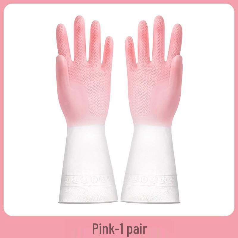 Durable Transparent Waterproof Kitchen Dishwashing Gloves - Wear-Resistant and Long-Lasting Rubber Gloves