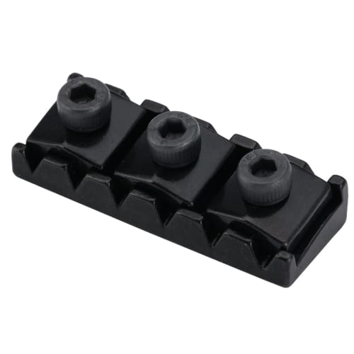 Musiclily Pro 42mm R2 Steel Guitar Locking Nut for Floyd Rose Tremolo Bridges, Black