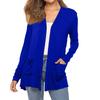 Women's Fashion Solid-Colour Long-Sleeved Pocketed Slim-Fit Cardigan Jacket