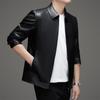 ROMON Men's Spring Autumn Lapel Faux Leather Jacket