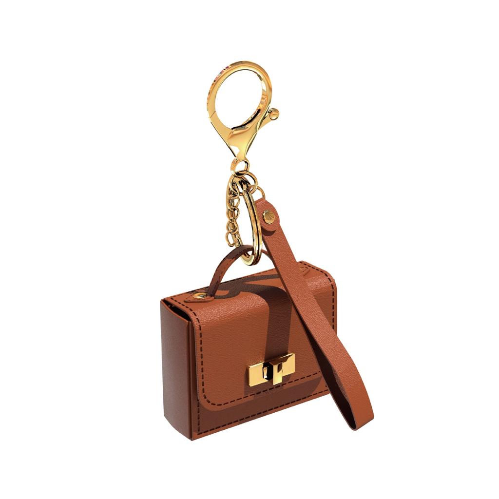 Portachiavi Mini Borsa in Ecopelle PU - Portamonete alla Moda con Dettagli Dorati, Design Compatto per Chiavi e Monete, Disponibile in Azzurro Chiaro, Rosa, Nero