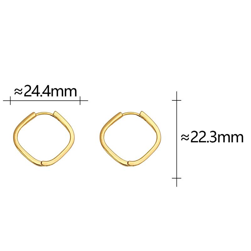 PONYKISS Orecchini a Cerchio Quadrati Minimalisti in Argento Sterling per Donna Tendenza Geometrici Raffinati Accessori di Lusso Leggero