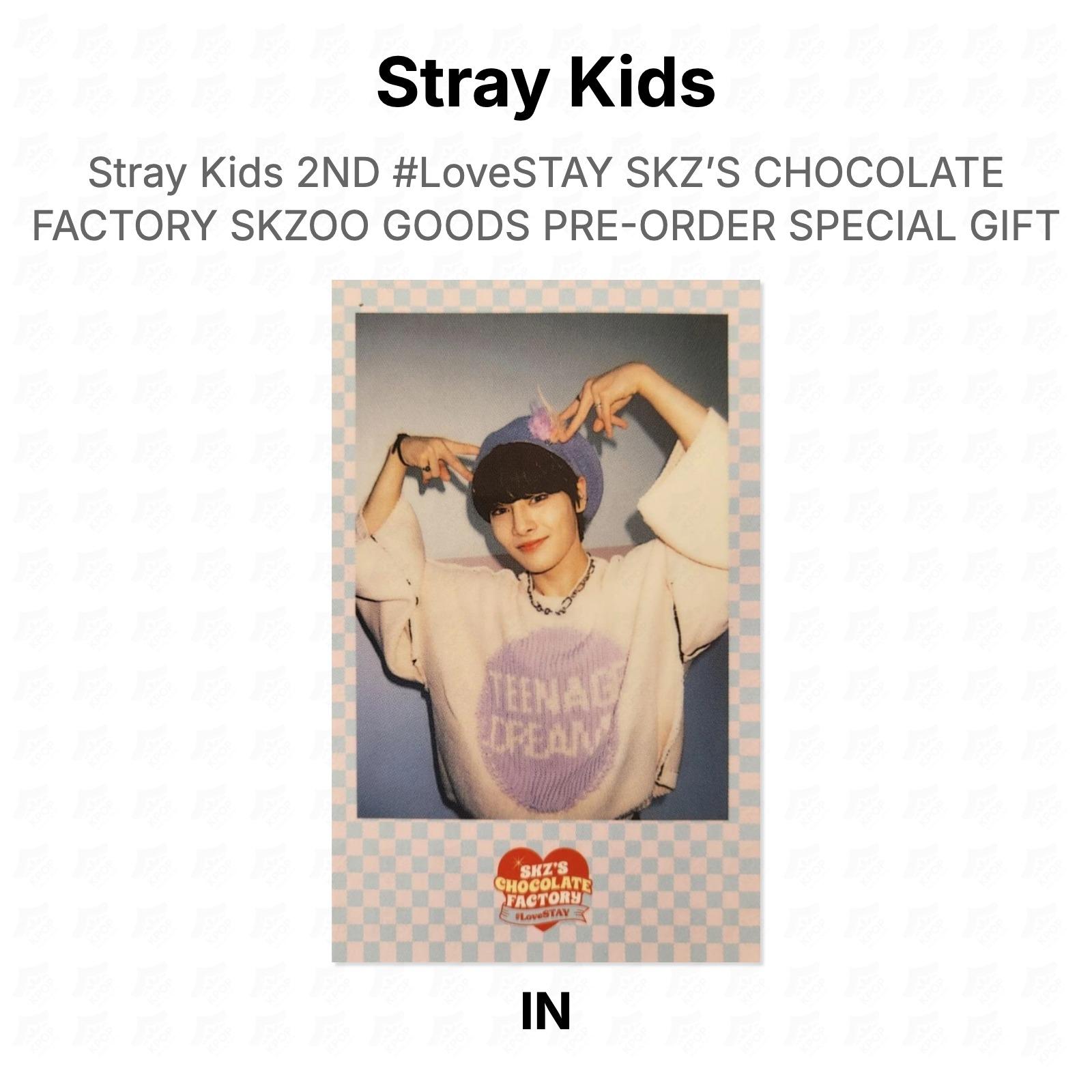 Stray Kids 2-й #LoveSTAY SKZ S CHOCOLATE FACTORY Товары SKZOO Специальный подарок по предзаказу Официальная фотокарточка I.N 02