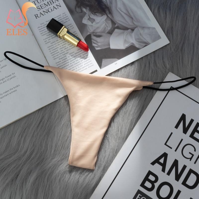 

Женское нижнее белье Летнее сексуальное бесшовное тонкое нижнее белье танга из ледяного шелка с низкой посадкой XL бежевый