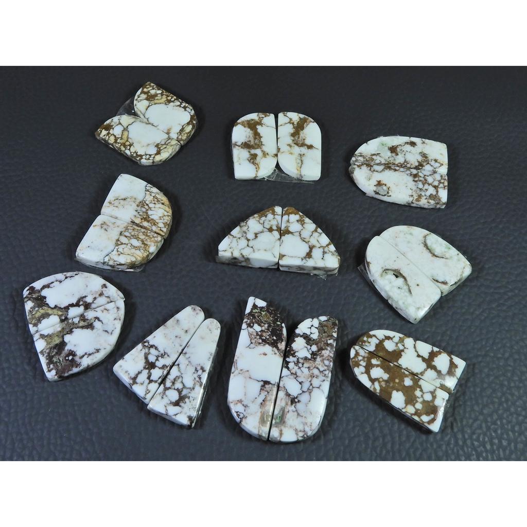 267Cts. Natural Wild horse Jasper Fancy Cabochon Loose Gemstone 10Pair Lot C-1472