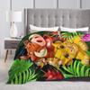 Warm BlanketGirls Boys Decorative Simba Lion King Throw Blanket  Flannel Bedspread Chair Sofa Bed Street Trend Sofa Bed Cover