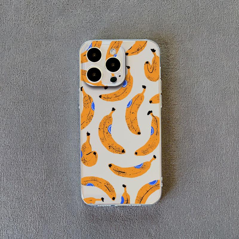Color Fruits Banana Strawberry Clear Phone Case For iPhone 14 13 12 11 Pro Max 13 12 Mini 14 7 8 Pus XR XS X Transparent Covers
