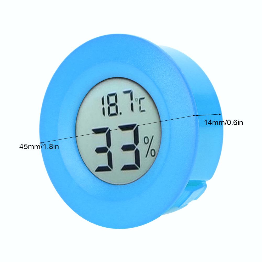Mini Circular Embedded Digital LCD Thermometer Hygrometer Humidity Temperature Meter IndoorBlue