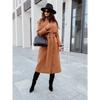 French-Inspired Wool Wrap Coat 2025 - V-Neck Single Breasted Coatigan W/ Cinched Belt, Tailored Fully Lined Outerwear for Office To Gala