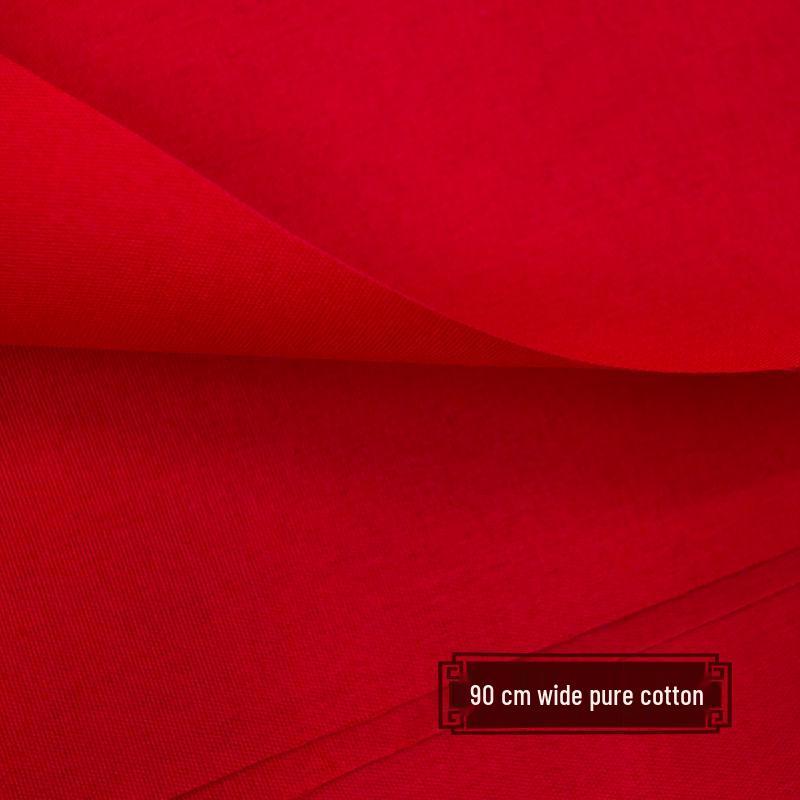 Silk Cotton Chinese Red Fabric for Happy Events and Housewarming, Free Shipping