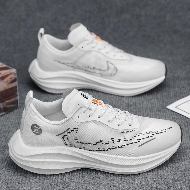 

Fashion Ultra Light Breathable Lightweight Running Shoes Carbon Board Men s and Women s New Summer Breathable Mesh Marathon Running Shoes Racing 44 белый