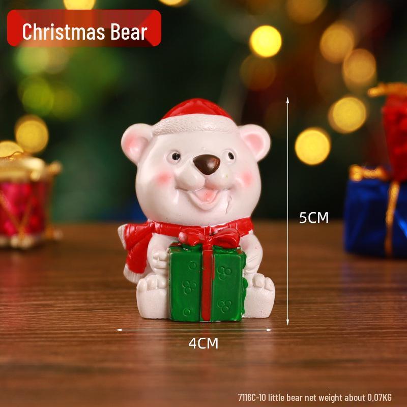 Creative Christmas Family Resin Figurine: Santa Claus Cartoon Doll for Children's Room Decorations