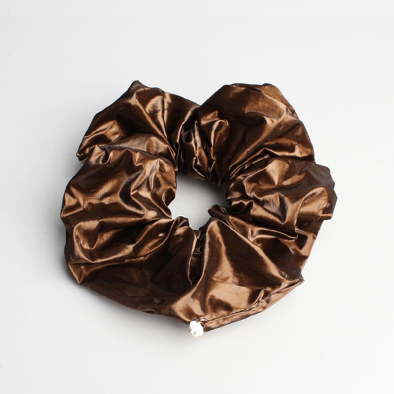 RACOHA Chic Fake Leather Hair Chou Chou Chic Fake Leather Hair Scrunchie (gopchang Band)