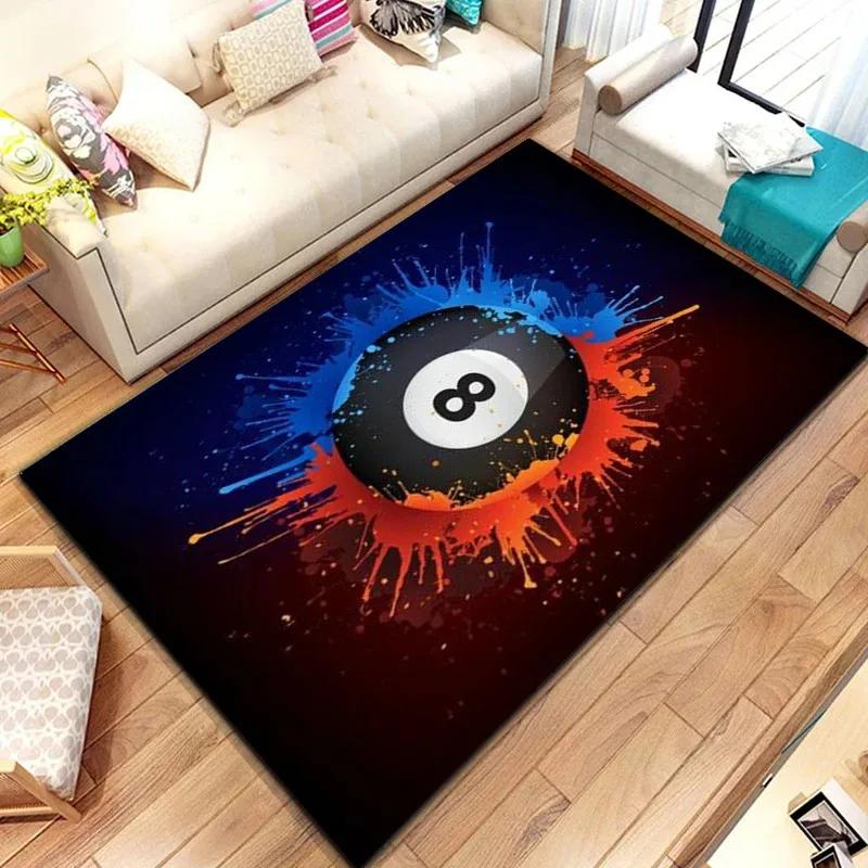 3D Bunter Snooker Billard Teppich Ball Sportbereich Teppich Für Wohn- Esszimmer Schlafzimmer Dekor Fußmatte Badezimmer Rutschfeste Teppiche