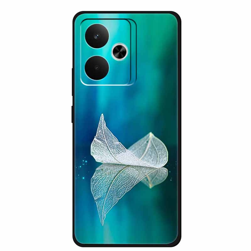 Phone Case For Realme GT 7T Case Flowers Soft Black Silicone Back Cover For Realme 14 5G 15 Pro GT7 Case Shockproof Coque Fundas