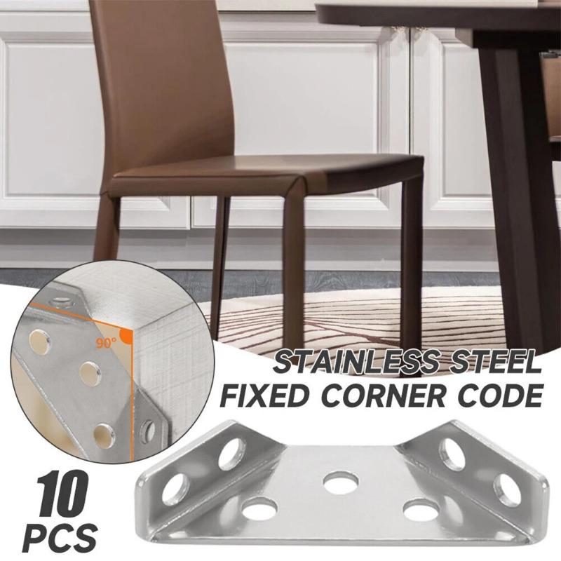 30pcs Stainless Steel Furniture Corner with Screws Corner Brace Angle Corner Bracket for Shelves Wood Furniture Chair Drawer Cabinet