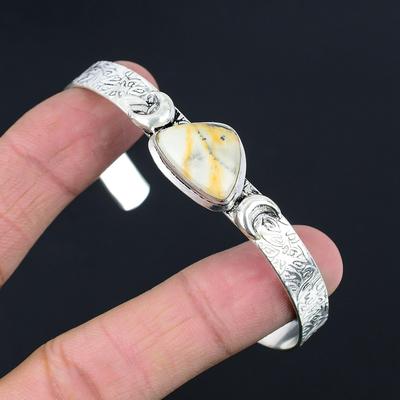 Natürliches Maligano-Jaspis-Armband Mondsichel Verstellbar 925 Silber Für Mädchen