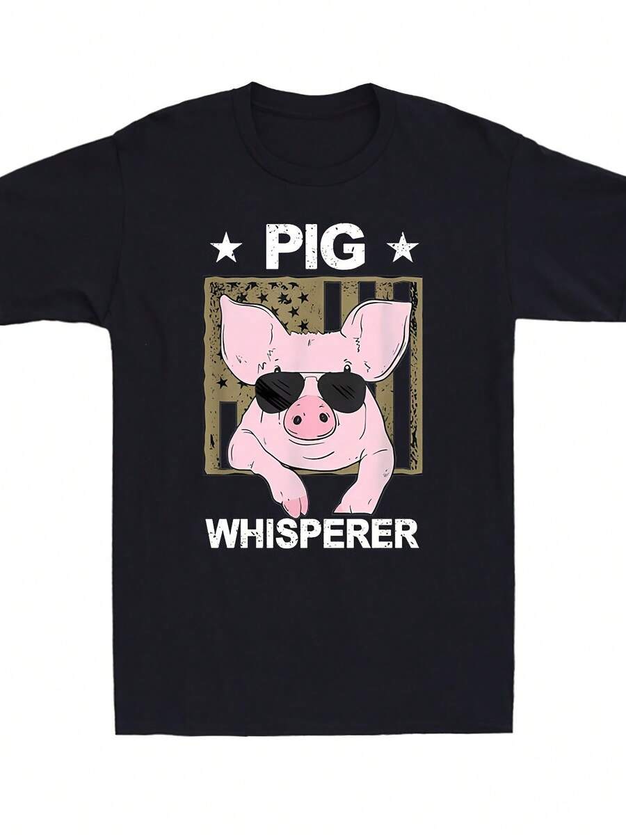 Pig Talker Pig Design Creative Gift Pig Pattern Unisexs TShirt Soft And Comfortable Crew Neck S