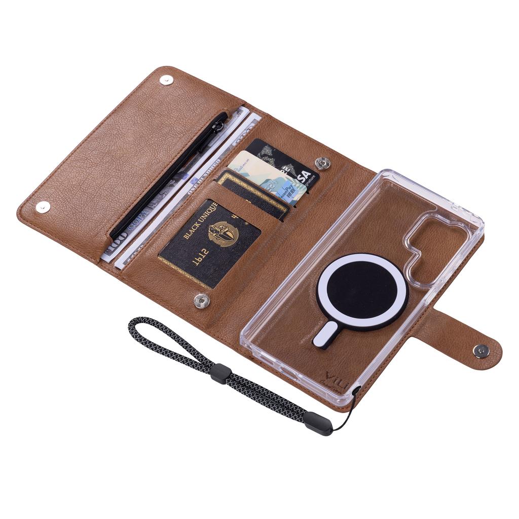 VILI GVB-C Series for Samsung Galaxy S25 Ultra Magnetic Case RFID Blocking Detachable Leather Phone Cover