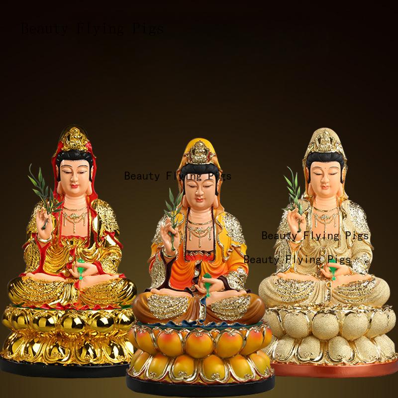 1pc Resin Guanyin Buddha Statue Ornaments Resin Crafts Feng Shui Decoration Living Room Home Decoration Pray for Auspiciousness