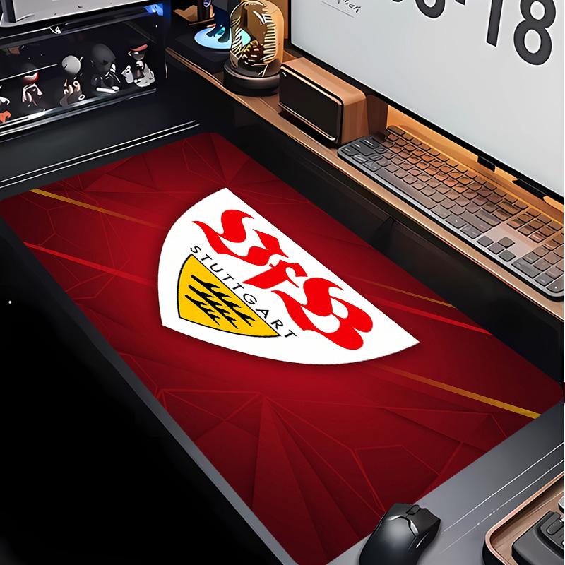 VfB Stuttgart Fußballmuster Mauspads Nicht?Rutschfestes Gummi-Basis Gaming-Mauspad Für Schreibtisch Büro Zuhause