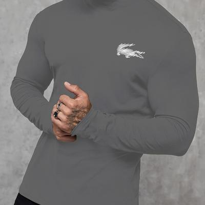 Men's Relaxed Fit Long Sleeve T-Shirt, Ultra-Soft Touch Fabric, Solid Ash Gray, All-Day Comfort Daily Wear