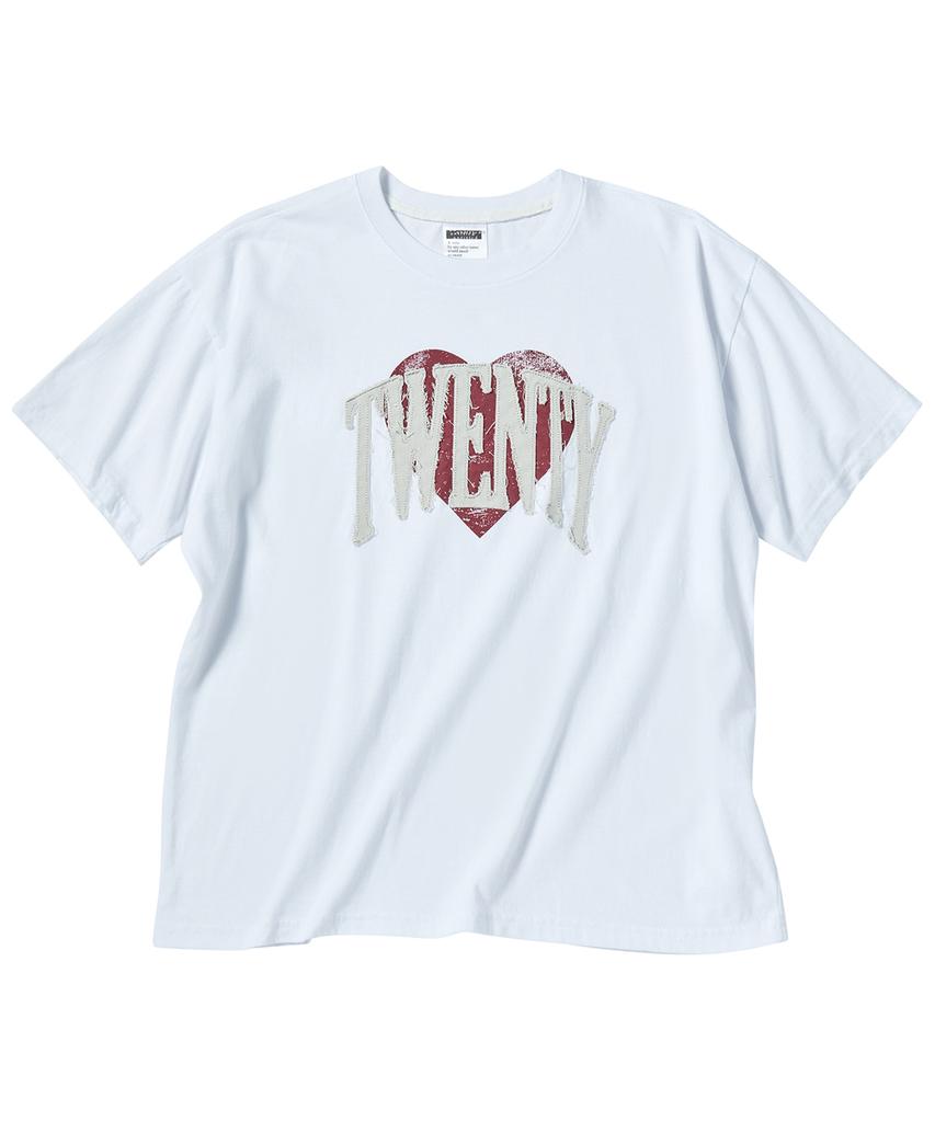 Eontaiteulseoul Untitled Crack Heart Applique Crop Short Sleeve White