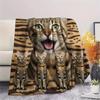 1 Stück Süße Katze 3D-Druck Flanelldecke, Hohe Qualität, Bequem für alle Jahreszeiten, Heimdekoration, Wärme und Komfort, Perfekt für Geschenke