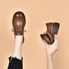 Small leather shoes women's new lace-up flat shoes first layer cowhide college style women's style