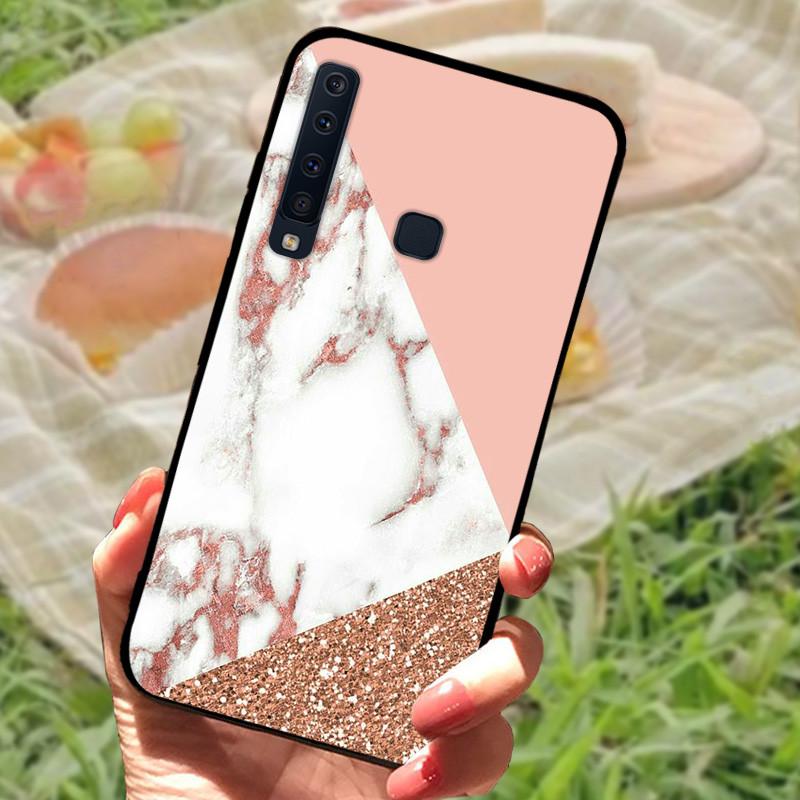 For Samsung A9 2018 Case Cover A7 2018 Silicone Soft Marble Black Bumper Funda Coque for Samsung Galaxy A7 A9 2018 Protective