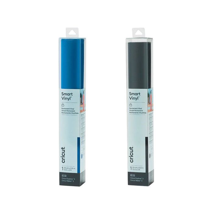 2 vinyles permanents Cricut 91 x 33 cm - noir, bleu