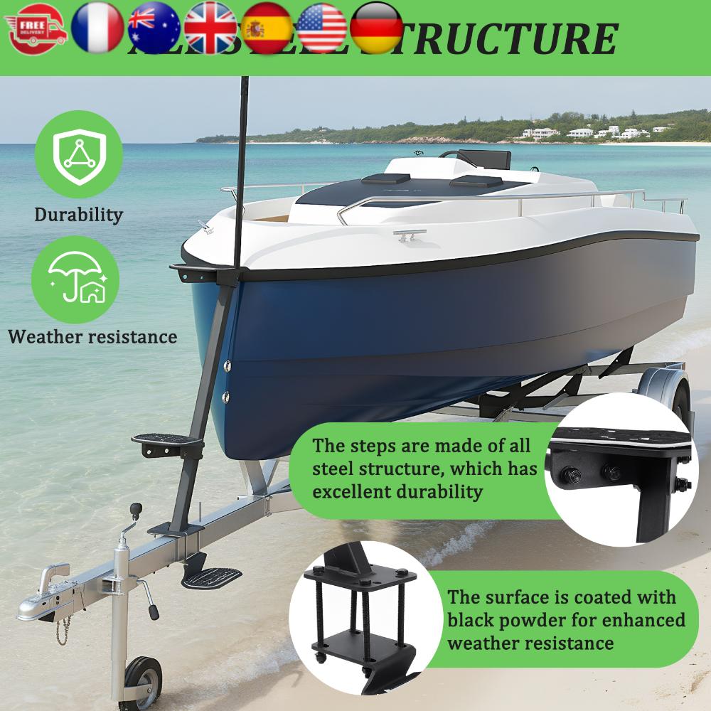 

Anti-Slip Mat Staircases with Handrails Heavy Duty Marine Trailer Step Capacity 450 Lbs for Boats Dock & Launching United States