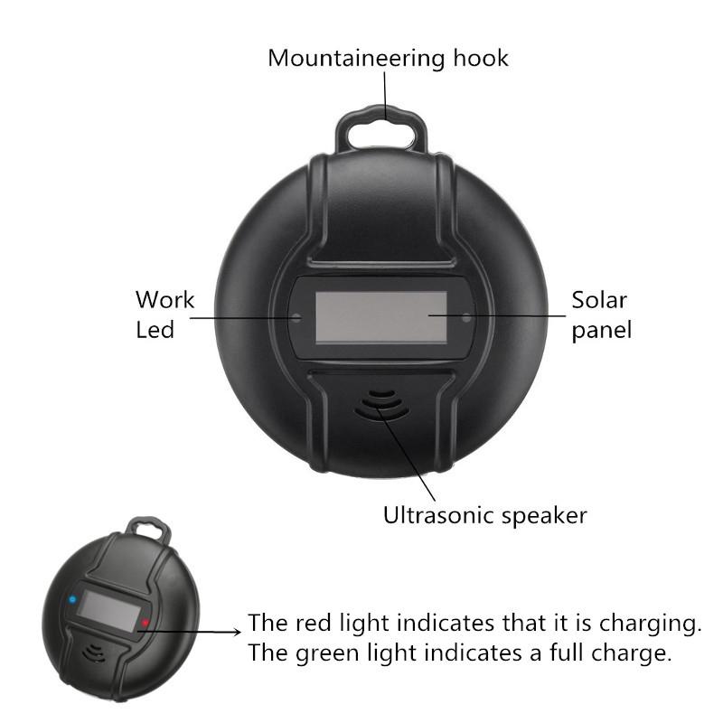 5V USB Outdoor Ultraschall Solar Tragbares Abwehrmittel Schädlingsbekämpfer mit Kompassen Mäuse Mücken Garten Vogel Hund Fuchs Schlangen