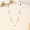 Imitation Pearl Necklace for Women Simple Fashionable Light Luxury and Cold Style Metal Ball Clavicle Chain Jewelry