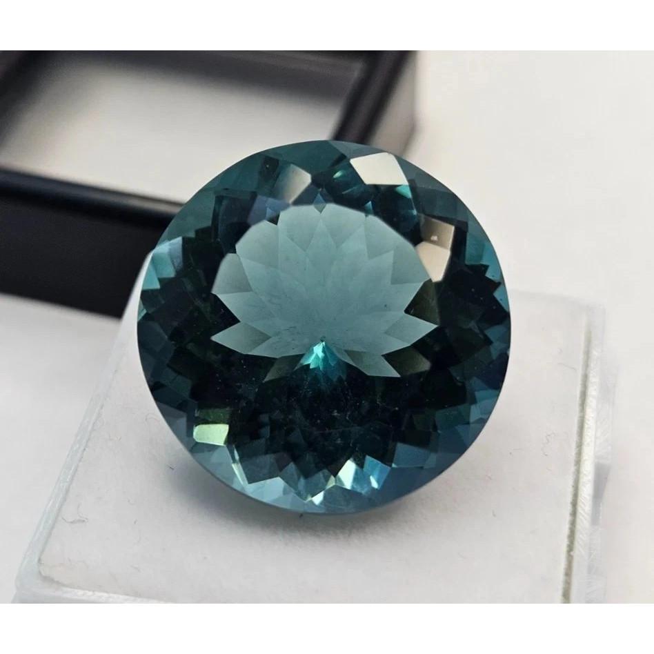 Natural Tourmaline Teal Blue 20-21 Ct Round Cut Stunning Loose Gemstone