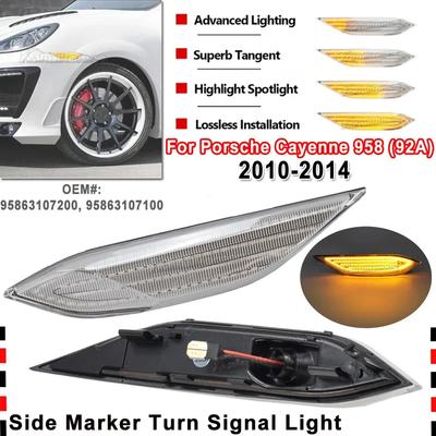 2Pcs OEM#95863107100 Dynamic LED Side Marker Lights Turn Signal Blinker Indicator Lamps For Porsche Cayenne 958 92A 2010-2014
