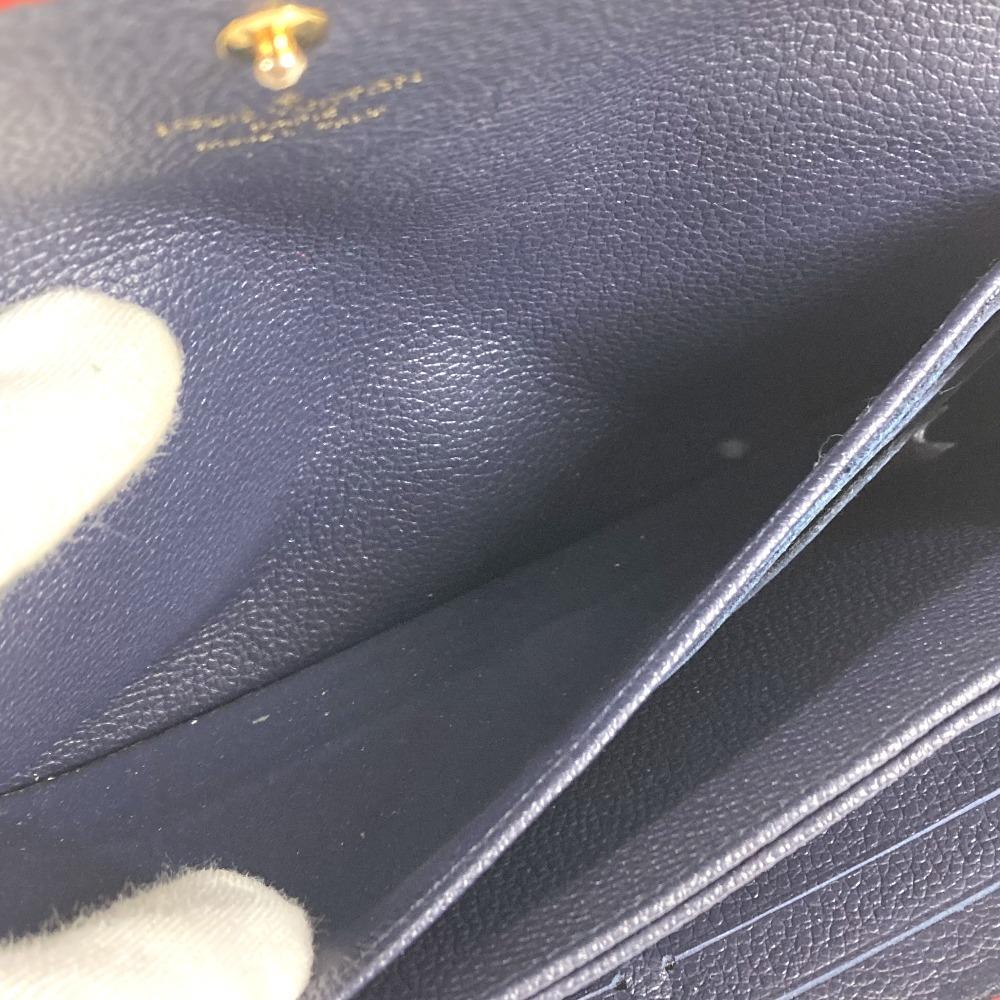 Louis Vuitton M62127 MonogramEmpreinte Portefeuille Ponneuf Long Wallet Navy/Red