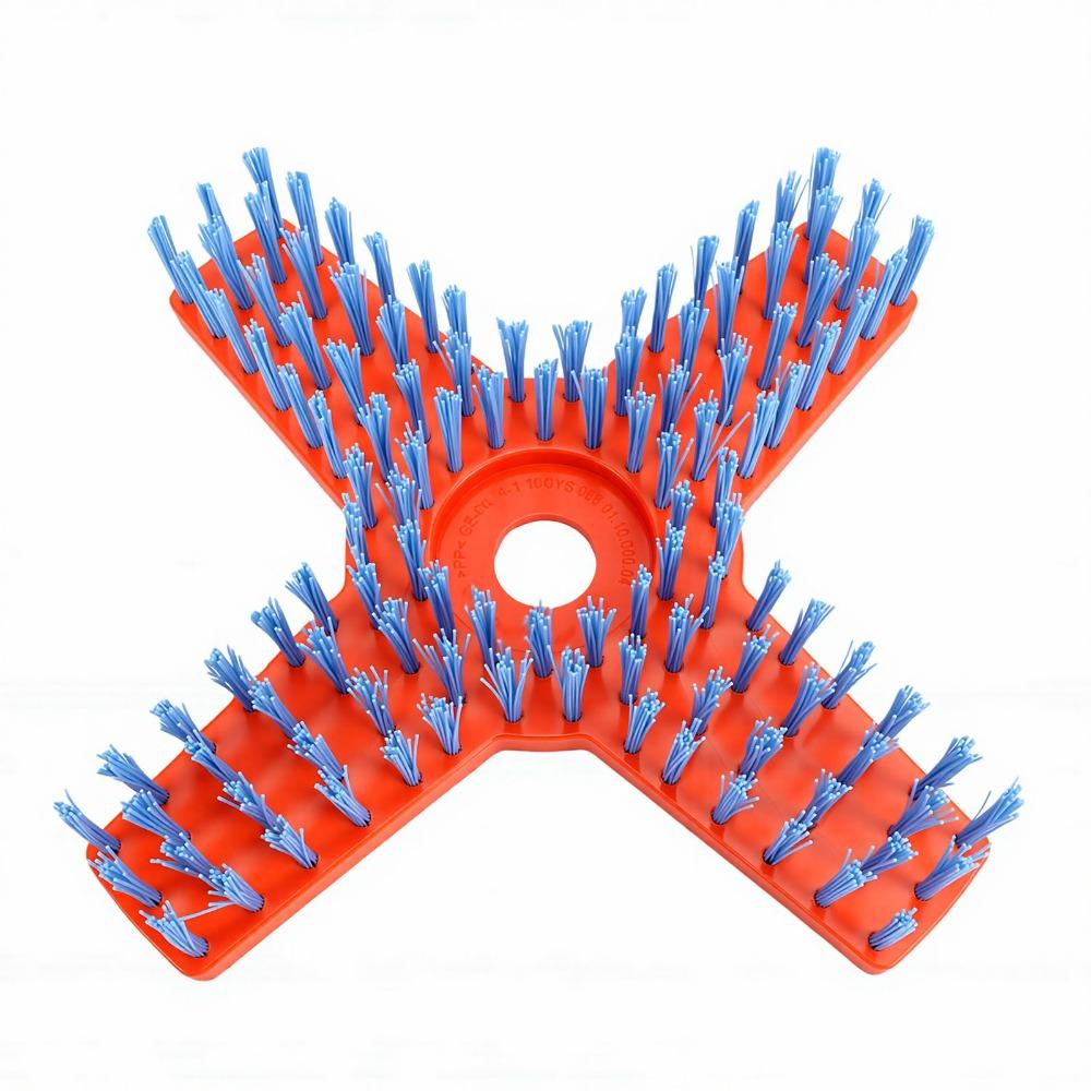 X Shaped Design Lawn Mower Cleaning Brush Polyester Material Garden Weeding Brush  For Tile Wall