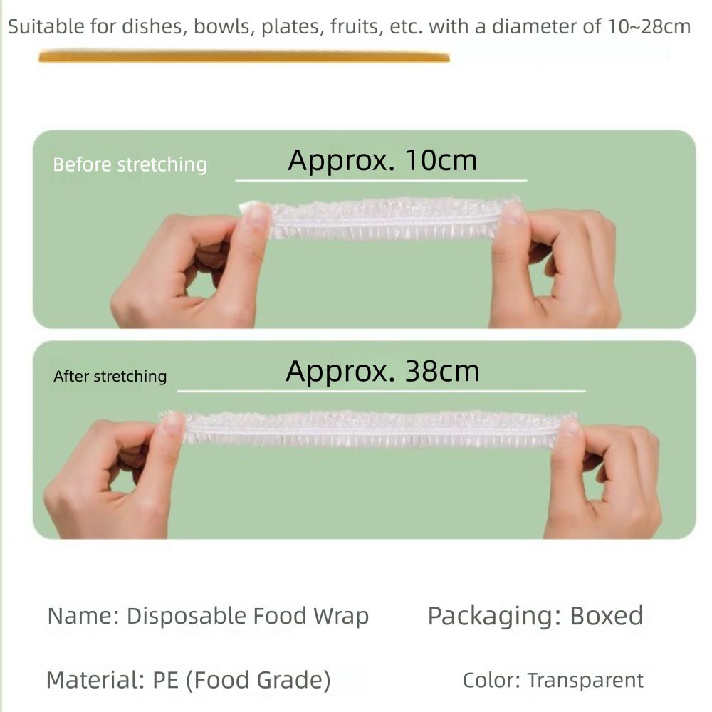New Disposable Cling Film Cover Food-grade Elastic Mouth Plastic Wrap Fresh Keeping Thickened Food Cover Household Use