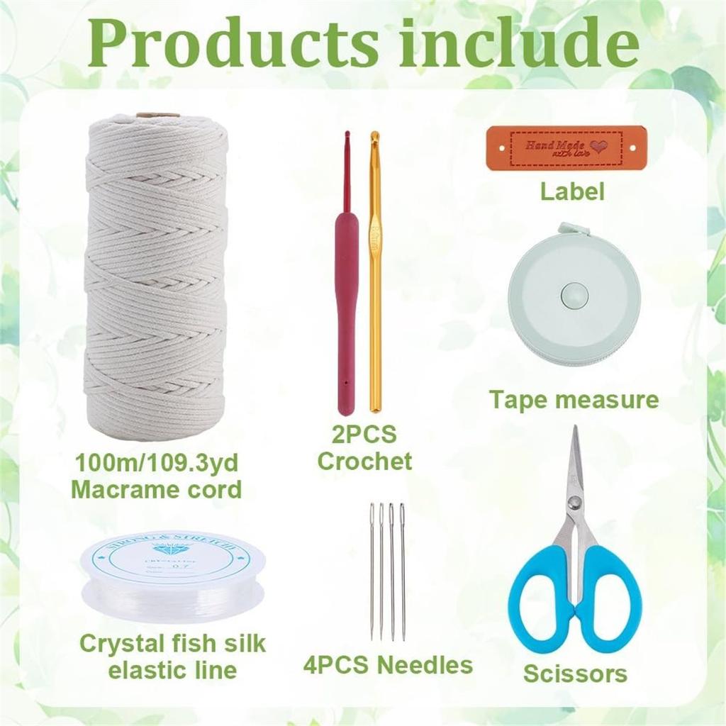 DIY Macrame Basket Kit for Beginners Cardboard Woven Basket Macrame Weaving Craft Supplies for Holiday Activities