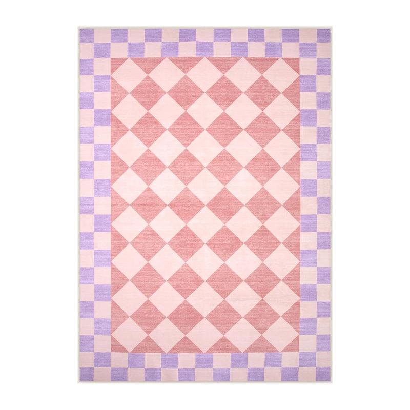 Living Room Carpet Big Size Machine Washable Foldable Floor Mat Children's Bedroom Bedside Rug Colorful Checkerboard Style Rugs