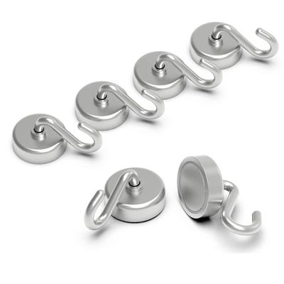 THCMAG Magnetic Hooks 22kg Magnetic Hooks Neodymium Rare Earth Magnets for 6 Pieces Refrigerator, BBQ, Grill, Home, Kitchen, Office, Indoor, Outdoor,