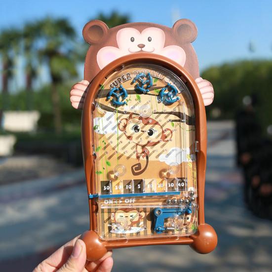 Pinball Game Classic Educational Toy Random Color Cute Animal Frog Shape Pinball Machine for Kids