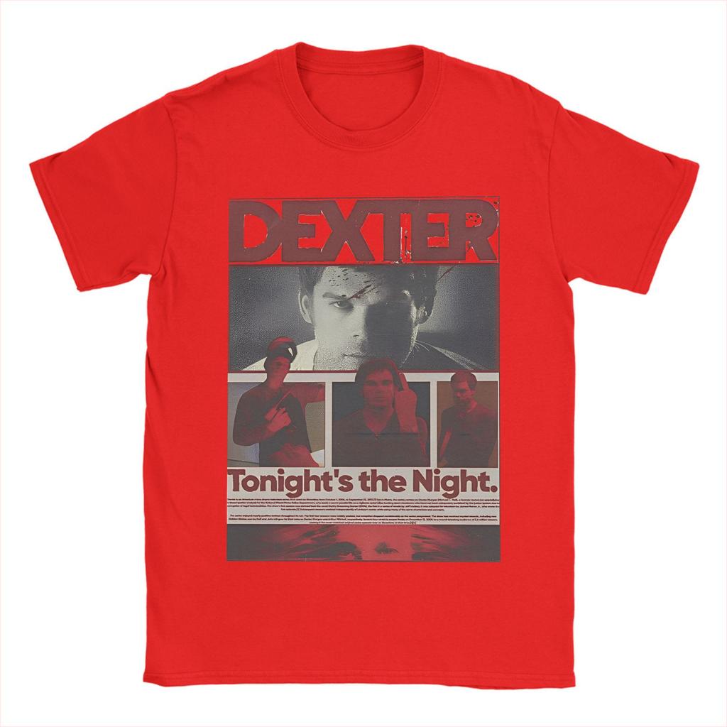 Camiseta de Algodón de la Película de Dexter Morgan para Adulto Verano Drama de TV Criminal Camisetas Retro Cuello Redondo Camiseta Harajuku Ropa Oversize