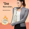 2026 Women's Yoga Jacket: New Style, Plus Velvet, Thick Warm, Long Sleeve, Stand Collar, Sport & Outdoor Fitness Top