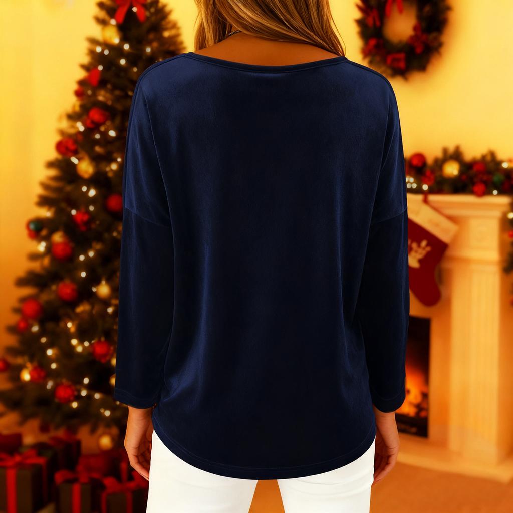 Dressy Velvet Blouses For Women Loose V Neck Long Sleeve Cocktail Party Shirts Elegant Going Out Tunic Tops