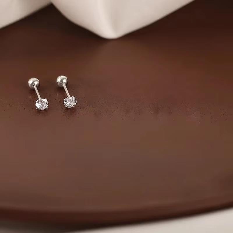 Silver Knot Stud Earrings Hypoallergenic 1 Pcs Secure Screw Back Minimalist Jewelry for Work Daily Casual Wear